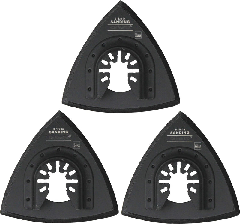 [Australia - AusPower] - Oscillating Multitool Universal Quick-Release Triangle Sanding Pads for Hook & Loop Sandpaper - 3 Pack of 3-1/8 Inch Sander Pads 