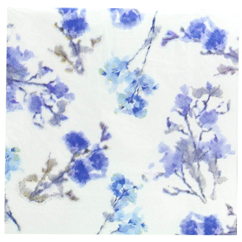 [Australia - AusPower] - Lillian Collection Luncheon Printed Napkins | Blue Blossoms | Pack of 20, 13 x 13 x 1 inches 