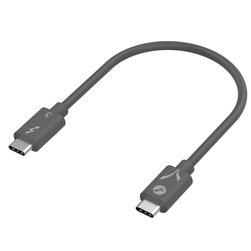 [Australia - AusPower] - Sabrent Thunderbolt™ 3 (Certified) USB Type-C Cable | up to 40 Gbps | Supports 100W (5A, 20V) Charging | E-Mark Chip | (7.8"/ 20 cm) in Gray (CB-T320-GRY) 