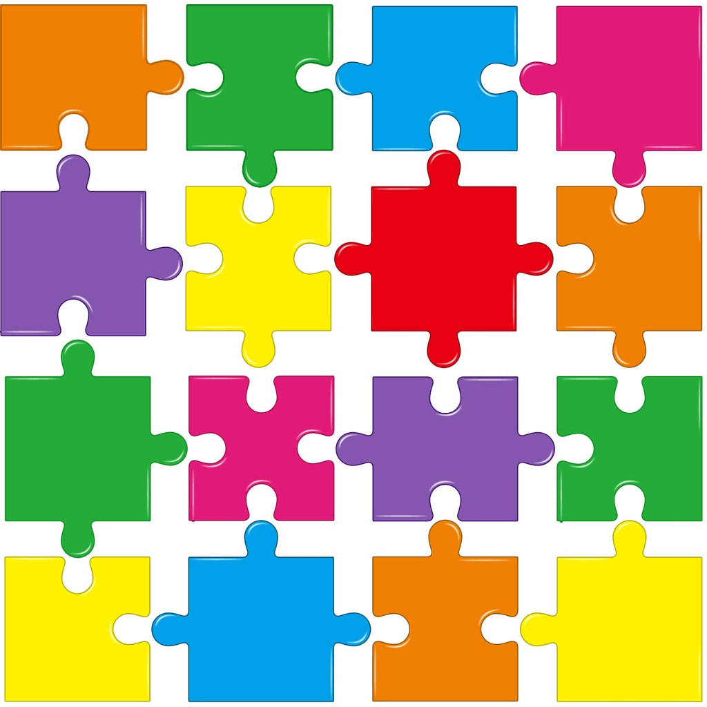 [Australia - AusPower] - Puzzle Pieces Cutouts Puzzle Pieces Accents Paper for Classroom Decor Bulletin Board School Playroom Baby Nursery Kids Bedroom Studio (64 Pieces) 64 