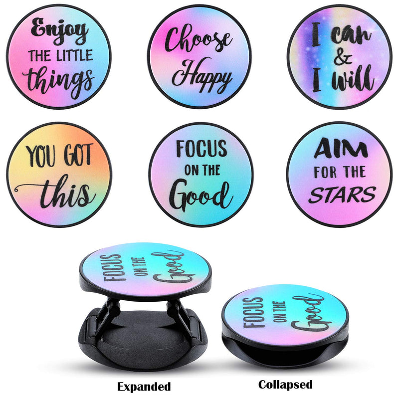 [Australia - AusPower] - 6 Pieces Foldable Expanding Stand Holder Inspirational Quote Phone Grip Socket Holder Finger Stand Holder Kickstand Grip for Smartphone and Tablets 