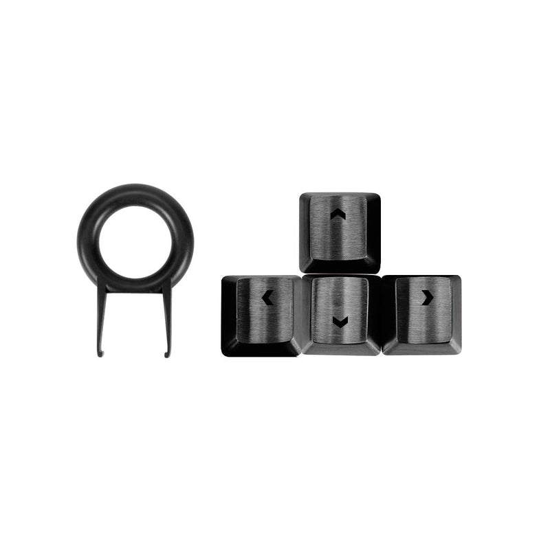 [Australia - AusPower] - Fitlink Stainless Steel Metal Keycaps with Key Puller for Mechanical Keyboard Cherry Mx Switch(Direction Keys,Black) Black 