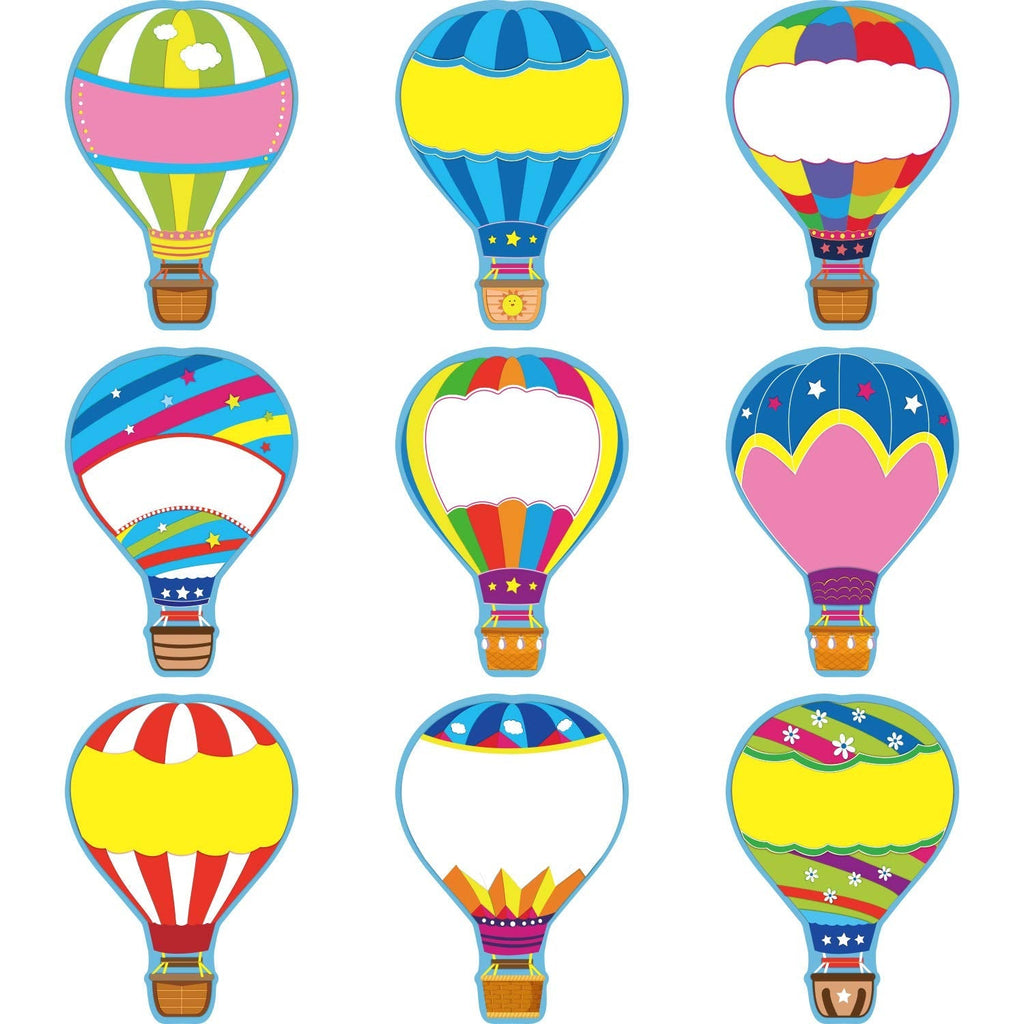 [Australia - AusPower] - 54 Pieces Colorful Hot Air Balloon Cutouts Hot Air Balloon Name Tags Labels Accents for Classroom Decor Bulletin Board School Playroom Baby Nursery Kids Bedroom Art Studio 