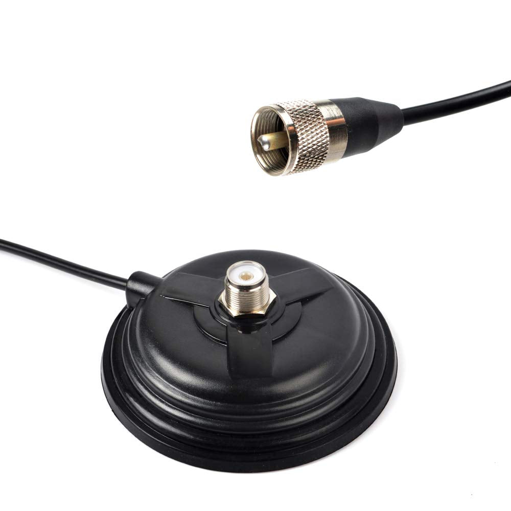 [Australia - AusPower] - UAYESOK SO239 Magnetic Mount 4.3inch 14KG Suction Mobile Radio Antenna Base W/5M(16.4ft) Low Loss Coax Cable PL-259 Plug for Car Vehicel SUV Trunk 