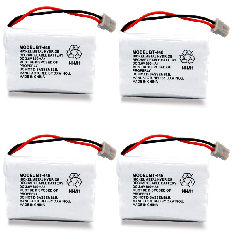 [Australia - AusPower] - BT446 BT-446 BBTY0503001 BT-1004 BT-1005 GE-TL26402 BT-504 CPH-488B Handset Phone OXWINOU 3.6V 800mAh Rechargeable Battery Compatible with Uniden Cordless Phone(4 Pack) 4 PACK 446 BATTERY 