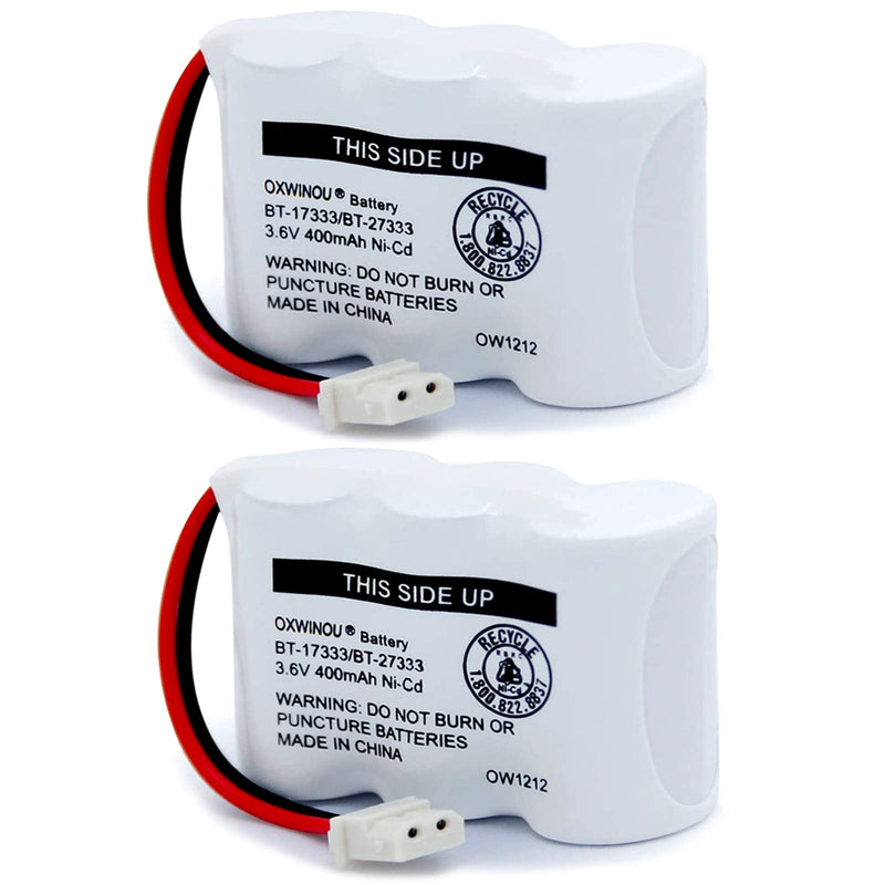 [Australia - AusPower] - BT-17333 BT-27333 Handset Telephone Rechargeable Battery OXWINOU 2/3AA 3.6V NI-CD Cordless Phone Battery Compatible with BT17333 BT27333 BT-17233 BT17233 BT-163345 CS5121(Pack of 2) 2 PACK 17333 BATTERY 