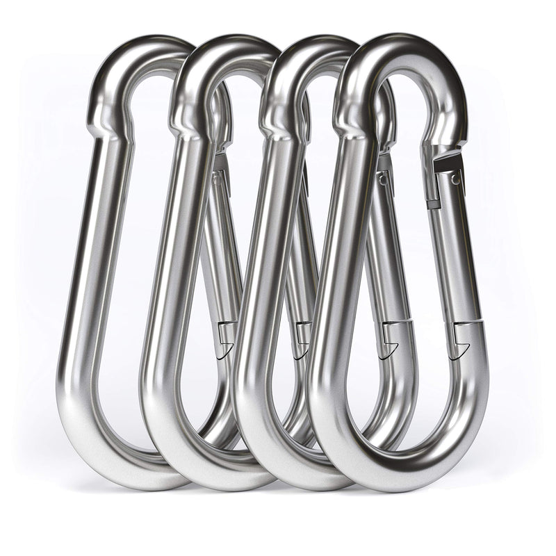 [Australia - AusPower] - dimok Heavy Duty Carabiner Clips Stainless Galvanized Carbon Steel Spring Snap Hook Set for Camping Swing Boating Hammock Hiking 3 1/2 Inch 