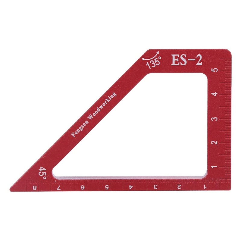[Australia - AusPower] - Premium Aluminum Alloy Woodworking Scribing Ruler, Carpentry Auxiliary Measuring Marking Tool 90-Degree Angle and 45-Degree Angle (ES-2) 