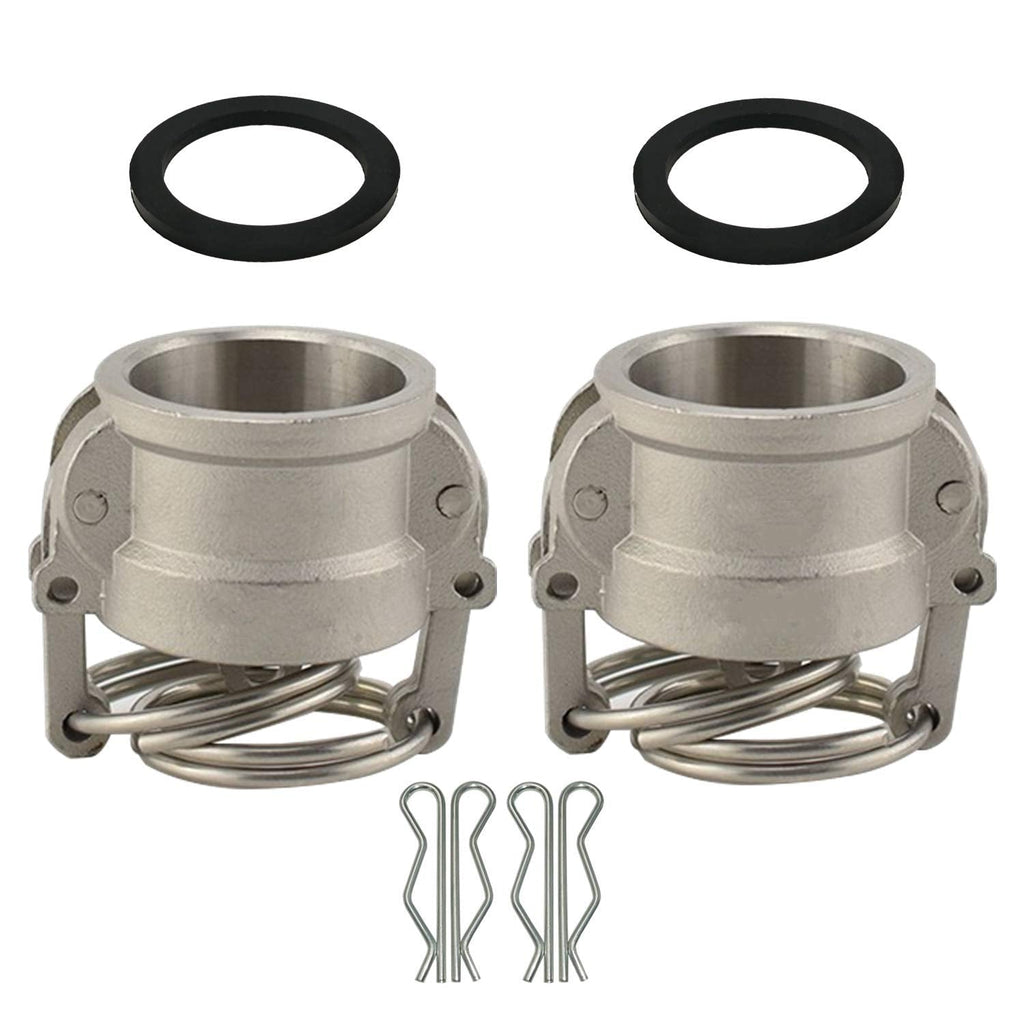 [Australia - AusPower] - 2PCS Cam and Groove Fitting, Aluminum, Type DC, 2" Dust Cap, with 2PCS Camlock Gasket Fitting (2") 2 Inch 