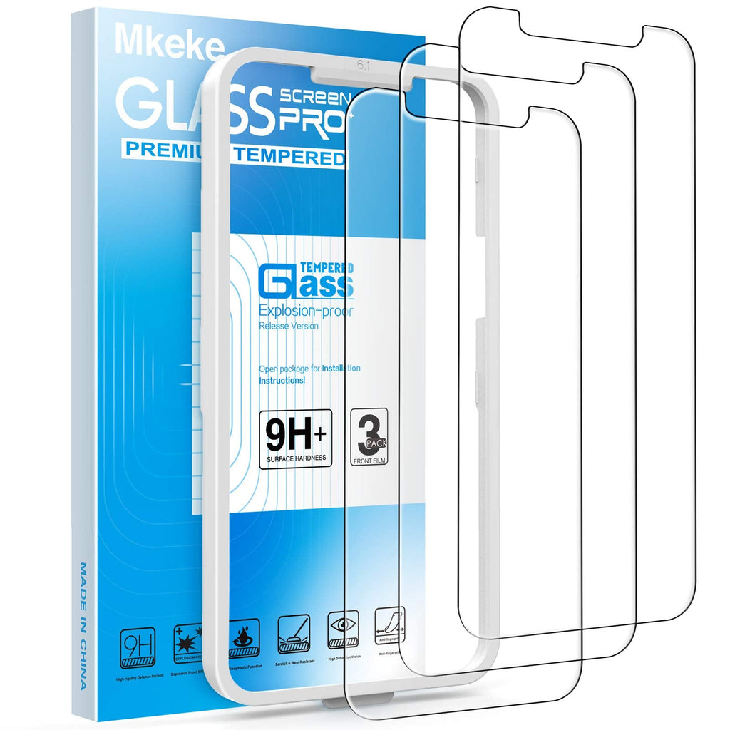 [Australia - AusPower] - Mkeke Compatible with iPhone 12 Screen Protector, Tempered Glass Screen Protector for iphone 12 Pro 6.1 inch [3-Pack] 
