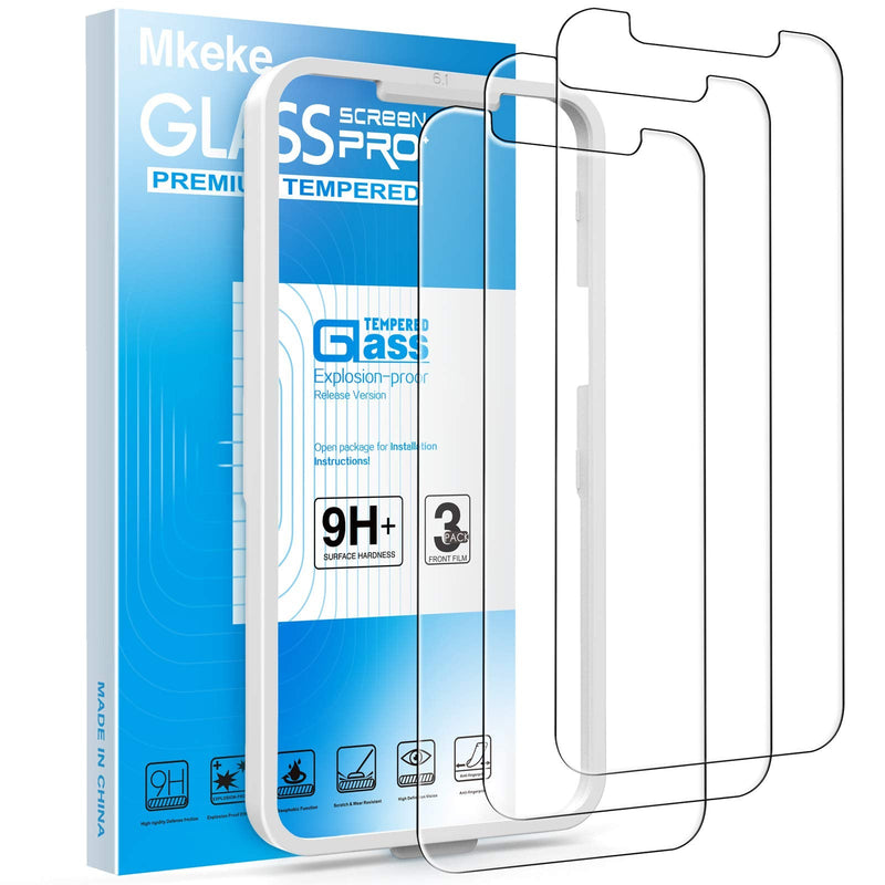 [Australia - AusPower] - Mkeke Compatible with iPhone 12 Screen Protector, Tempered Glass Screen Protector for iphone 12 Pro 6.1 inch [3-Pack] 