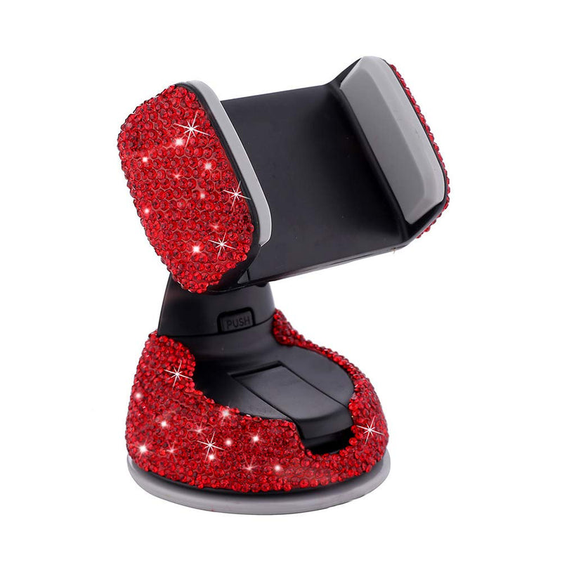 [Australia - AusPower] - idain Bling Car Phone Mount Luxury Rhinestone Bling Universal Car Stand Phone Holder Universal Cell Phone Holder for Dashboard (Red) Red 