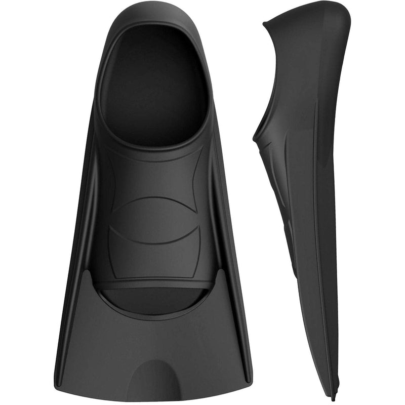 [Australia - AusPower] - Gintenco Swim Fins, Swim Training Fins for Snorkeling Swimming Diving, Fins Comfortable Swim Flippers Travel Size with Bag for Adults Men Women Kids Black XS (US Kids Jr 12-1) 