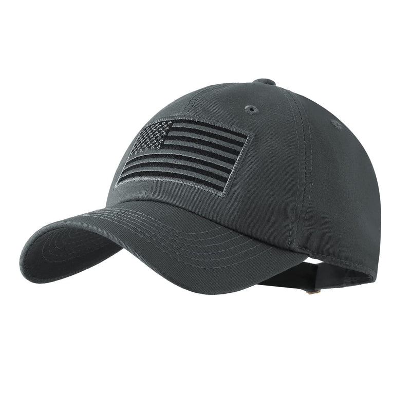 [Australia - AusPower] - IIN American Flag Baseball Cap for Men Women Low Profile USA Army Tactical Operator Military Plain Dad Hat Dark Gray 