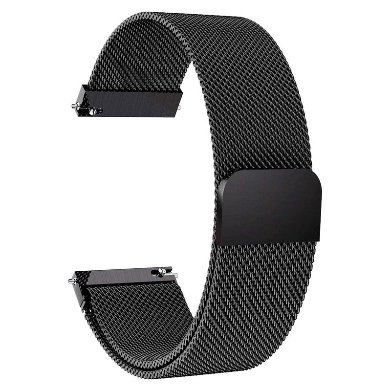 [Australia - AusPower] - Compatible with Galaxy Watch 3 45mm/Samsung Galaxy Watch 46mm/Gear S3 Frontier/Classic Band, 22mm Stainless Steel Strap Replacement for Ticwatch Pro/Samsung Galaxy Watch 46mm Smartwatch Black 