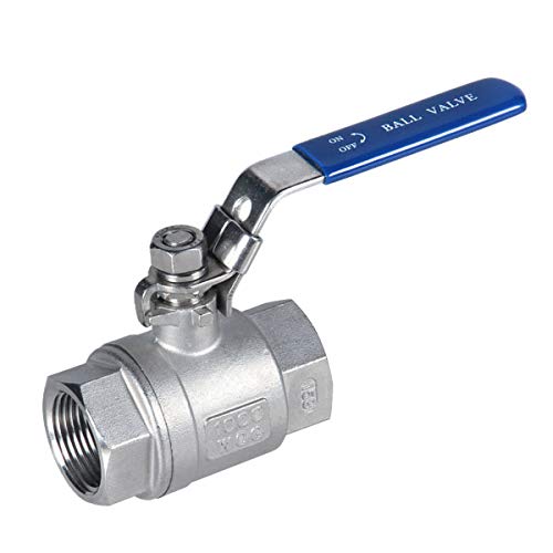 [Australia - AusPower] - 1'' Ball Valve 304 Stainless Steel 2PC 1 inch NPT Thread Ball Valve 1000WOG-Full Port for Water,Gas and Oil With Lock and Blue Handle COver 1 Inch ball valve 