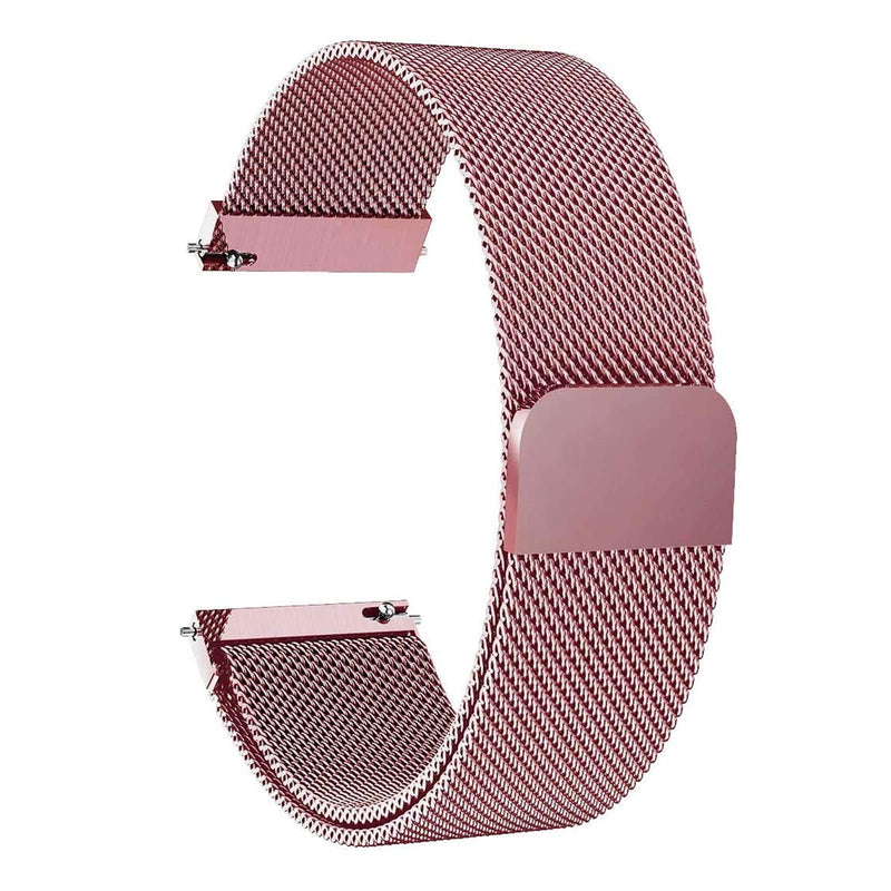 [Australia - AusPower] - Compatible with Galaxy Watch 3 45mm/Samsung Galaxy Watch 46mm/Gear S3 Frontier/Classic Band, 22mm Stainless Steel Strap Replacement for Ticwatch Pro/Samsung Galaxy Watch 46mm Smartwatch Rose pink 