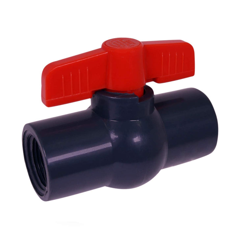 [Australia - AusPower] - Midline Valve PVC Ball Valve with Pink T-Handle for Potable Water Use 1-1/2'' FIP Grey Plastic (492U112) 1-1/2 in. 