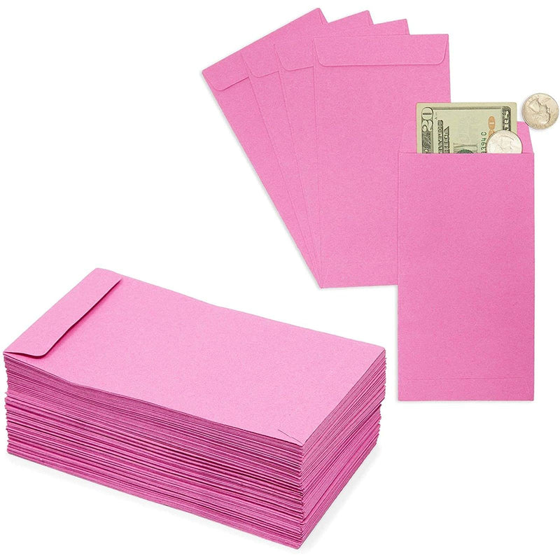 [Australia - AusPower] - Money Saving Envelopes for Cash, Pink Kraft Paper (3.5 x 6.5 In, 100 Pack) 