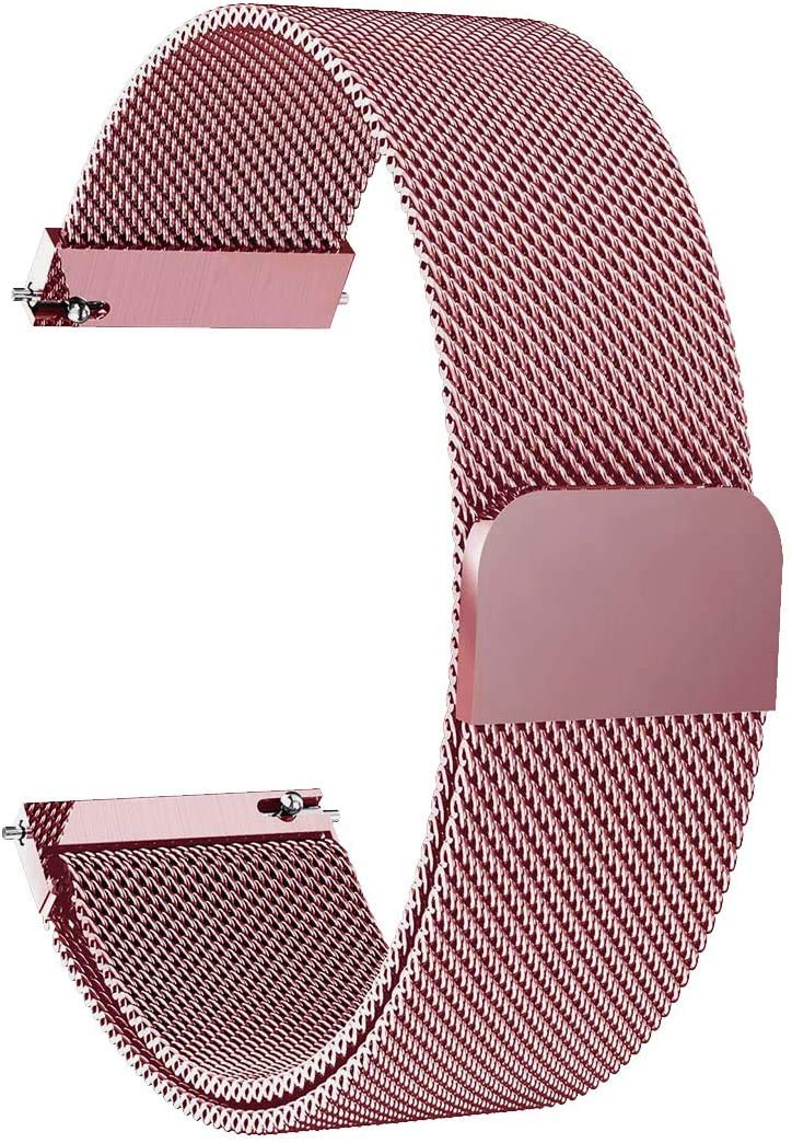 [Australia - AusPower] - Morsey 20mm Band Compatible with Samsung Galaxy Active 2/Samsung Galaxy Watch 3 41mm/Galaxy Watch 42mm/, 20mm Stainless Steel Replacement Strap for Galaxy Watch 42mm/Sport Smartwatch (Rose pink Rose pink 