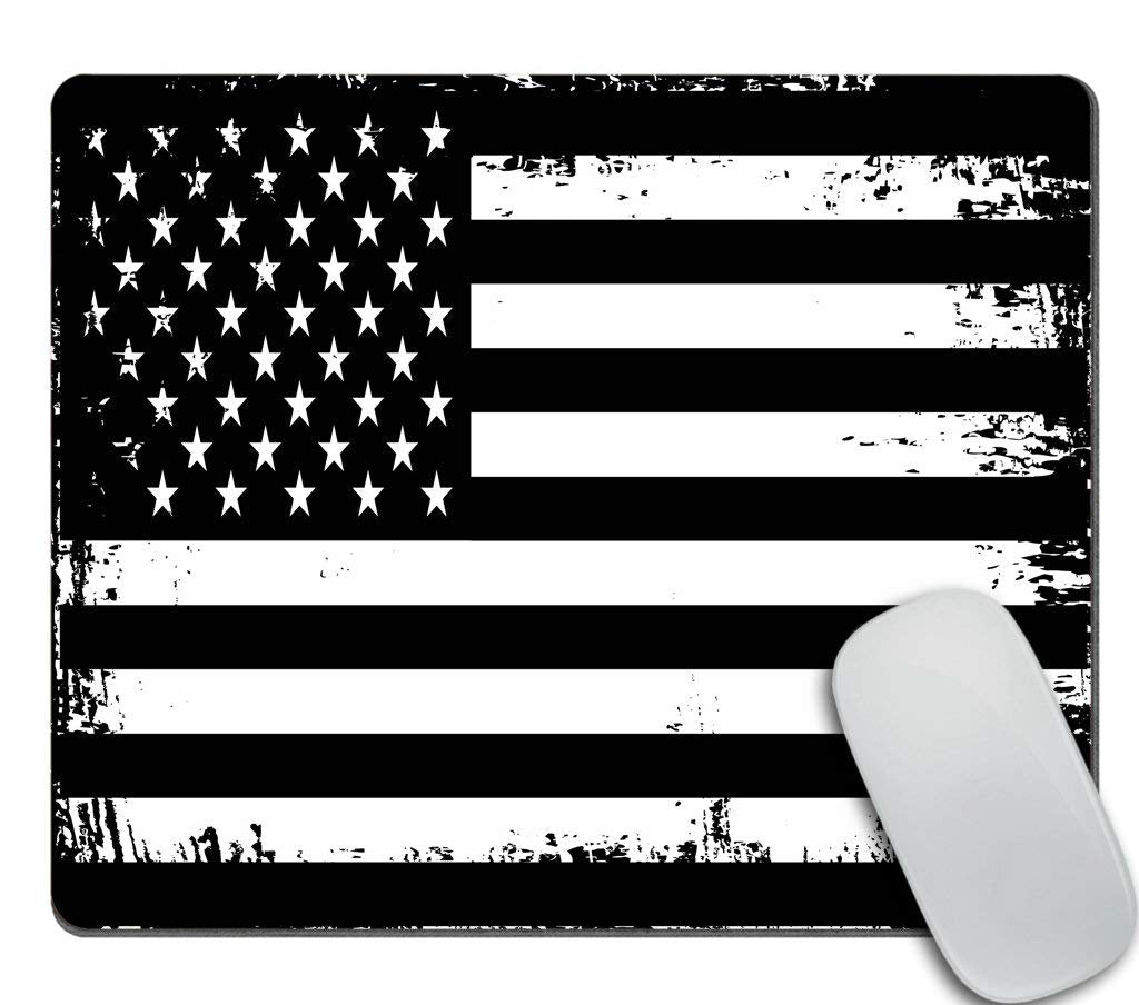 [Australia - AusPower] - Amcove Grunge American Flag USA Flag Black and White Mouse pad Non-Slip Rubber Gaming Mouse Pad Rectangle Mouse Pads for Computers Laptop Am19 