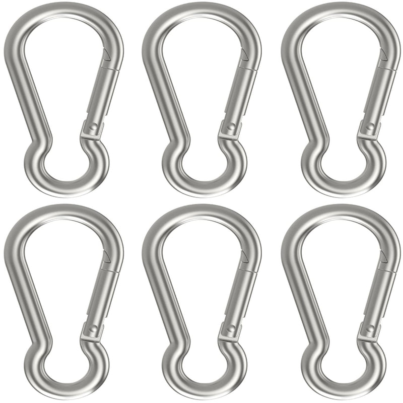 [Australia - AusPower] - 2 Inch Spring Snap Hook 304 Stainless Steel Quick Link Snap Hook Clips 6 Pcs 