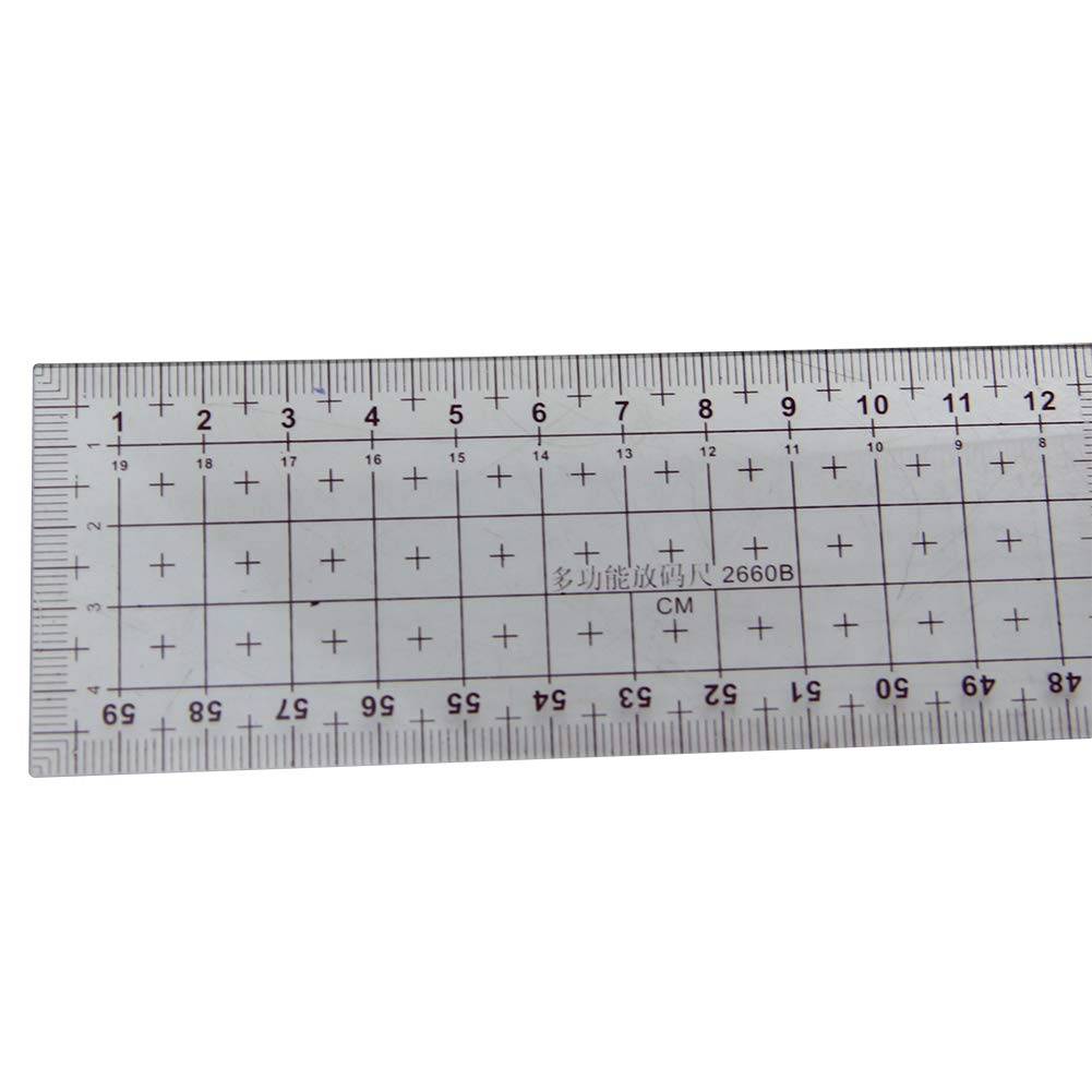 [Australia - AusPower] - Utoolmart Beveled Transparent Ruler, 60cm / 23.6-inch Clear Ruler, Inch Metric Ruler, Plastic Measuring Tool Ruler Set for Clothes Design 1Pcs 