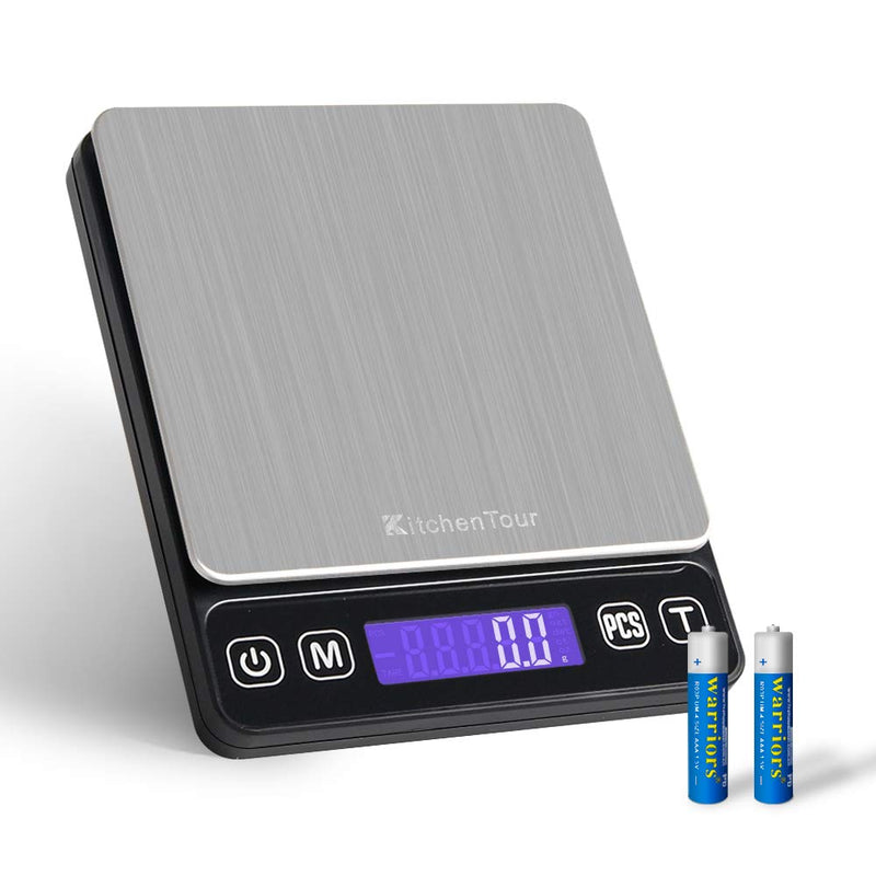 [Australia - AusPower] - Digital Pocket Scale - 0.1g /3000g Small Portable Electronic Precision Scale with Back-Lit LCD Display (Batteries Included) 3000g/0.1g 