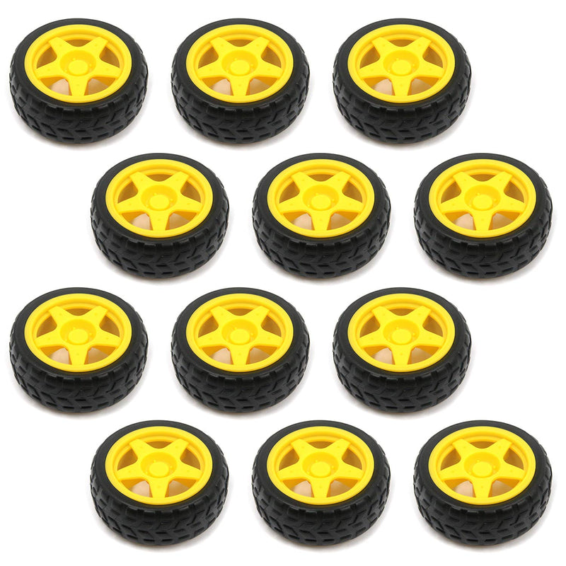 [Australia - AusPower] - T Tulead Toy Tire Wheels Plastic Wheels Robot Parts 2.6-Inch Diameter Gear Wheel Pack of 12 