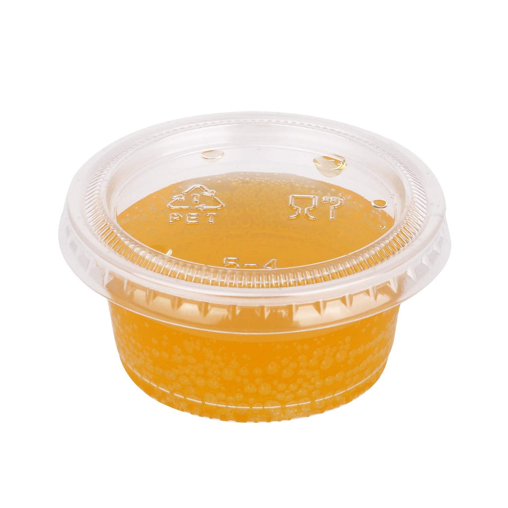 [Australia - AusPower] - 【200Pack-2oz】Fuling Small Plastic Containers with Lids, Jello Shot Cups, Condiment Cups for Meal Prep, Portion Control, Salad Dressing Slime Medicine 