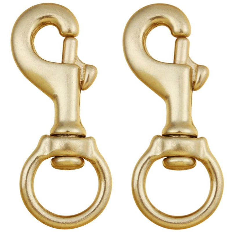[Australia - AusPower] - AOWESM 3-1/4 Inch Solid Brass Swivel Bolt Snap Hooks 7/8 Inch Swivel Eye Single Ended Scuba Diving Clips Keychain Holder for Dog Collar, Pet Leash, Flag Halyard and More (2 Pieces) 