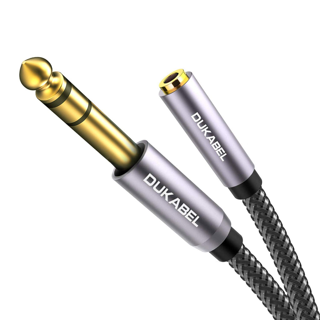 [Australia - AusPower] - DUKABEL TopSeries Long 1/4'' Male to 1/8'' Female Adapter Cable (16ft/5M) 6.35mm to 3.5mm Phone Audio Connector Quarter Inch Adapter for Mixer Guitar Piano Amplifier Speaker and More 16ft/5M 