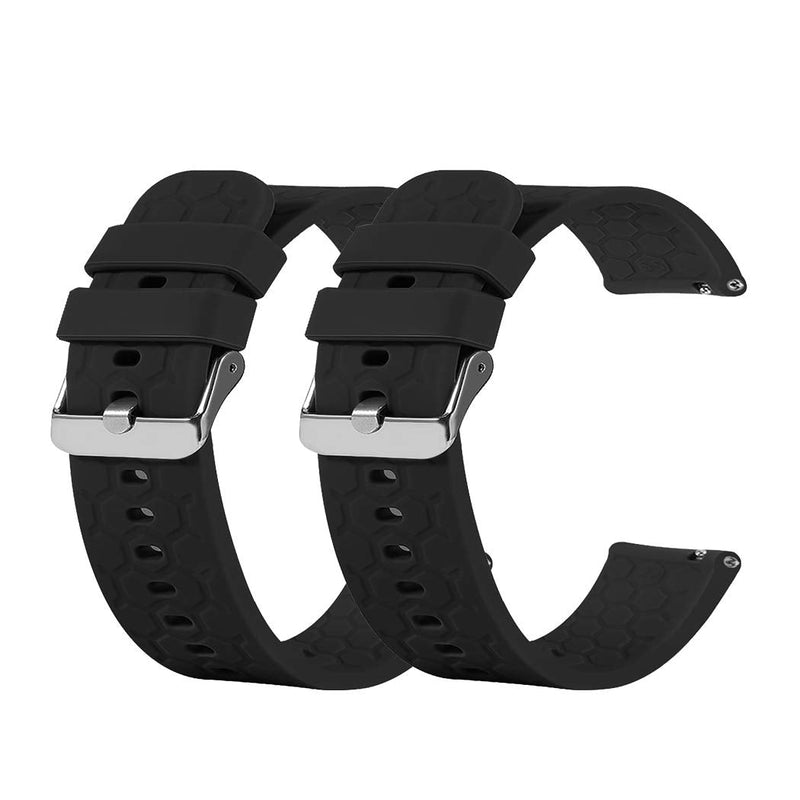 [Australia - AusPower] - TenCloud Band Compatible with Umidigi Uwatch 3 Bands Replacement Flexible Soft Silicone Sweat-Resistant Sport Wristband Accessory for Umidigi Uwatch 3 Smartwatch (Twin Black) Twin Black 