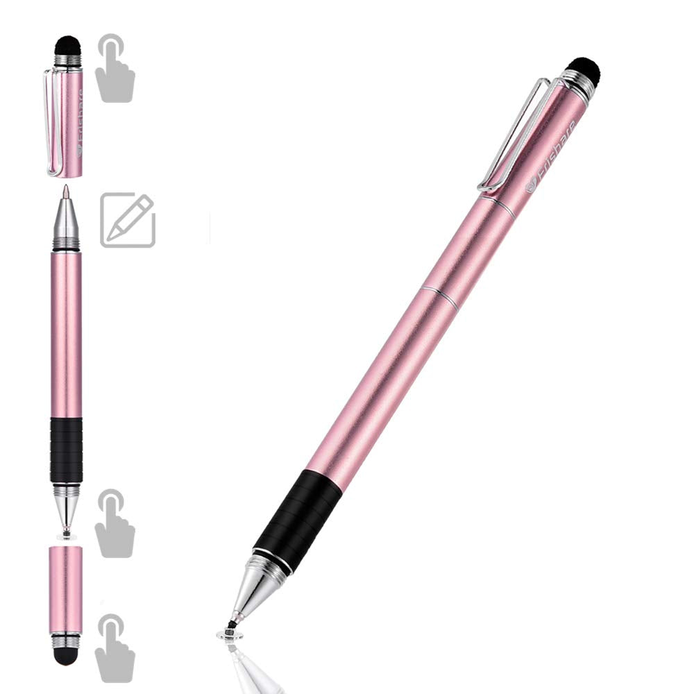 [Australia - AusPower] - Stylus Pens for Touch Screens, Capacitive Stylus Pen with Ballpoint Pen Disc Fiber Mesh Tip, Writing and Drawing Fine Point Stylus for Ipad, Tablet, iPhone, Chromebook -Rose Gold Rose Gold 