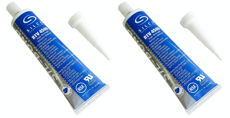 [Australia - AusPower] - Silicone RTV 4500 Food Contact Safe High Strength Silicone Sealant, Clear (2.8 FL. Ounce) - 2 Pack 2.8 ounce 2 pack 