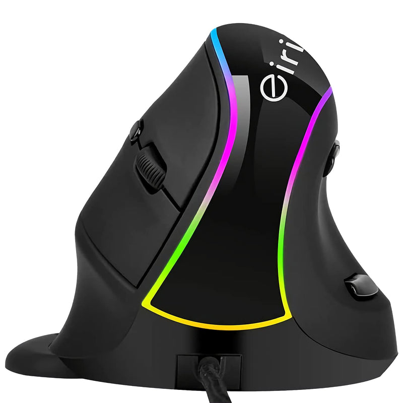 [Australia - AusPower] - Wired Ergonomic Vertical Mouse, eirix RGB Vertical Mice with Cord, 4 Adjustable DPI, Removable Palm Rest, Reduce Wrist Pain Ergonomic Gaming Mouse for PC Computer Laptop ergo mice-1 