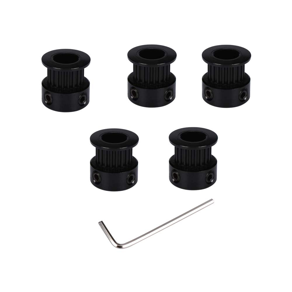 [Australia - AusPower] - 5pcs GT2 Black Aluminum 20 Teeth Timing Belt Idler Pulley Synchronous Wheel bore 8mm for 3D Printer CNC Machine 6mm Width Timing Belt (8mm bore) 8mm bore 