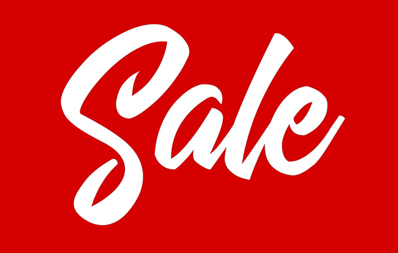 [Australia - AusPower] - NAHANCO CD711S1-5 Retail Sign Card for Displays, “Sale”, 7”H x 11”W, Red with White Print, Script Style on Card Stock –5/CTN. 