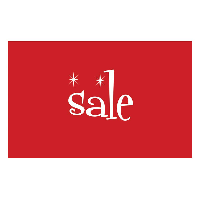 [Australia - AusPower] - NAHANCO CD711S2-5 Retail Sign Card for Displays, “Sale”, 7”H x 11”W, Red with White Print with Stars on Card Stock – 5/CTN. 