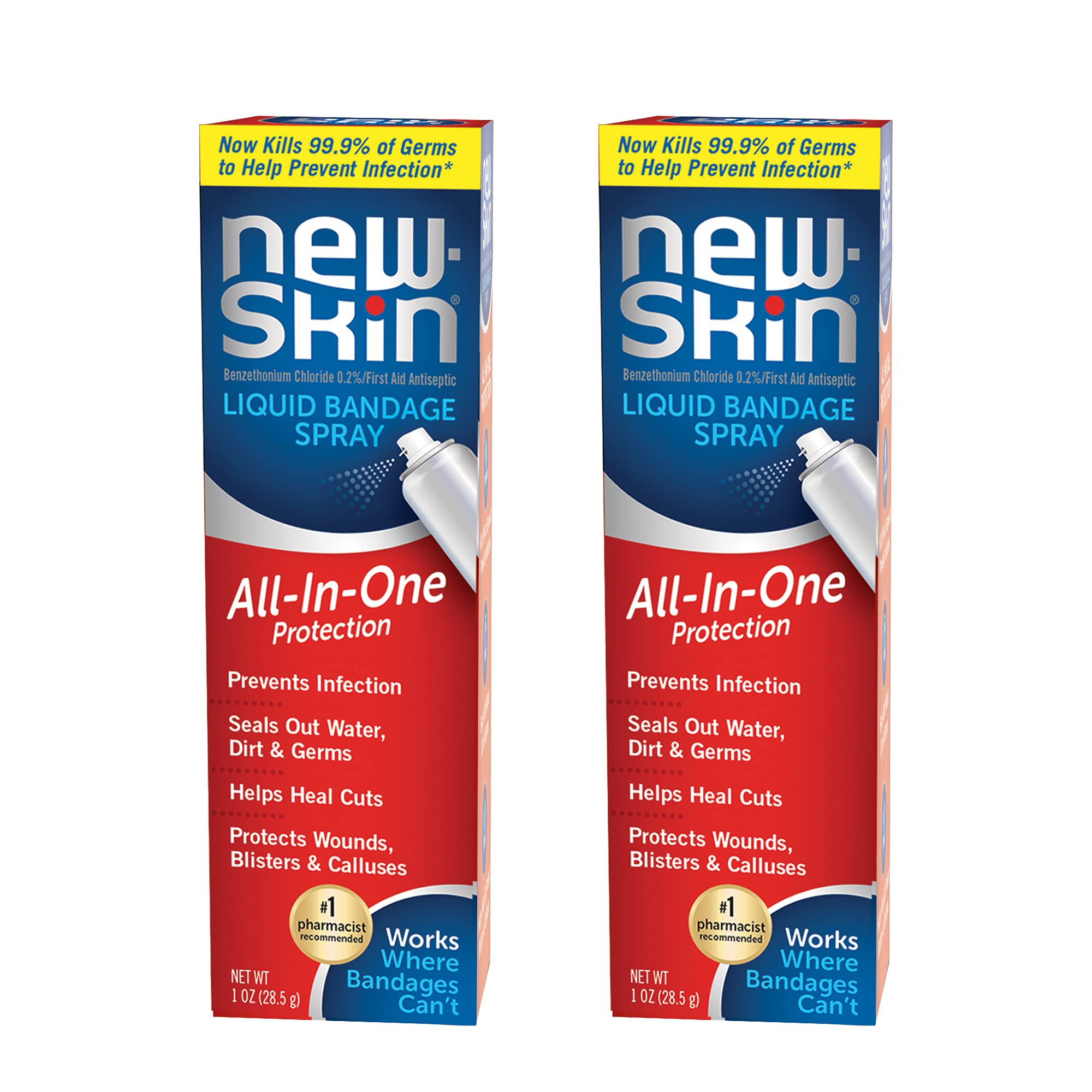 New Skin Antiseptic Liquid Bandage Prevents Infection & Wounds, 1oz, 5-Pack  