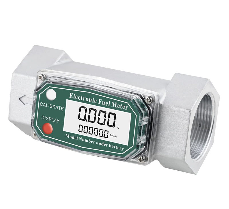 [Australia - AusPower] - Epidioxi Turbine Flow Meter Electronic Digital Flow-Meter Aluminum Alloy Liquid Water Diesel Gasoline Methanol Kerosene Oil (1.5 inch Meter) 1.5 inch meter 