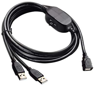 [Australia - AusPower] - USB Splitter 2.0, USB Y Cable One Male to Female Dual Hub Power Cord Extension Adapter(with USB Print Cable 4.92ft) 