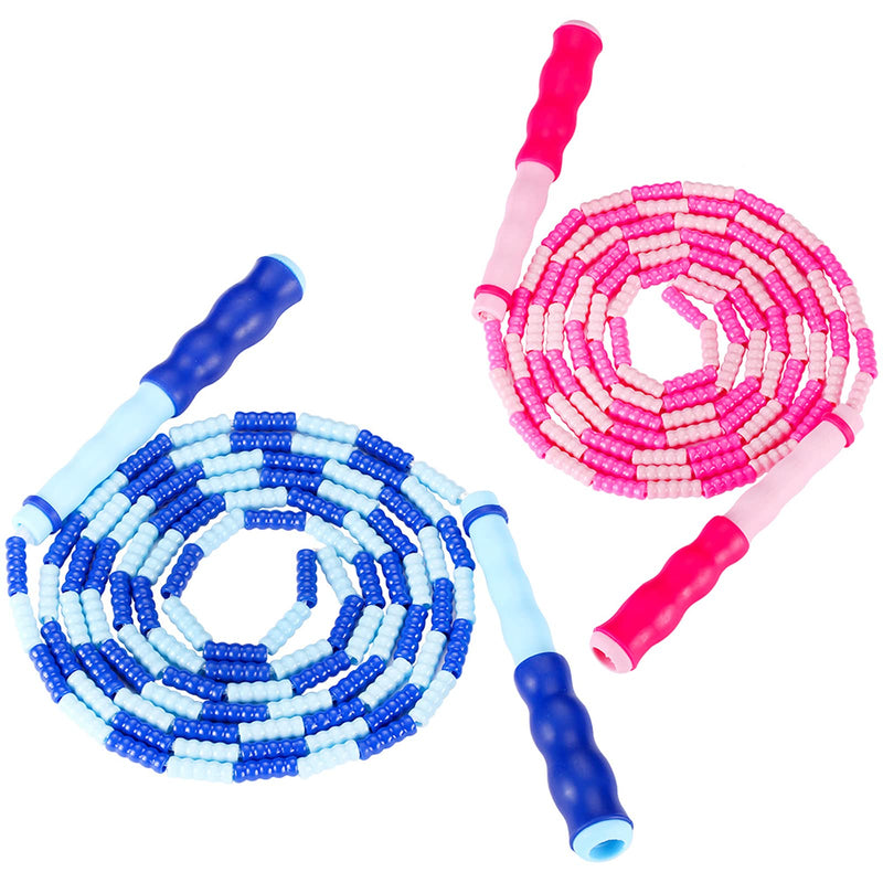 [Australia - AusPower] - Zocy 2 Pack Jump Rope for Fitness Exercise Equipment, Tangle-Free Rope Skipping with Soft Beaded Segment, Premium Adjustable Jumping Rope for kids, women, men 