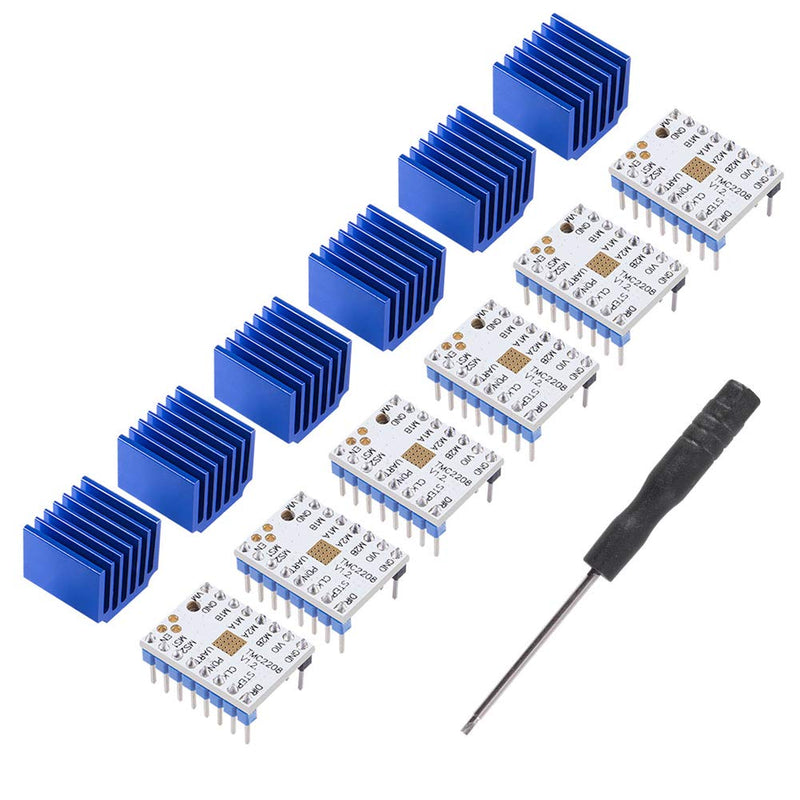 [Australia - AusPower] - 6PCS 3D Printer TMC2208 V1.2 Stepper Motor Driver, TMC2208 Stepstick Stepper Motor Driver Module with Heat Sink Screwdriver for 3D Printer Controller Boards Reprap Ramps1.4 MKS Gen Ender-3 Pro 