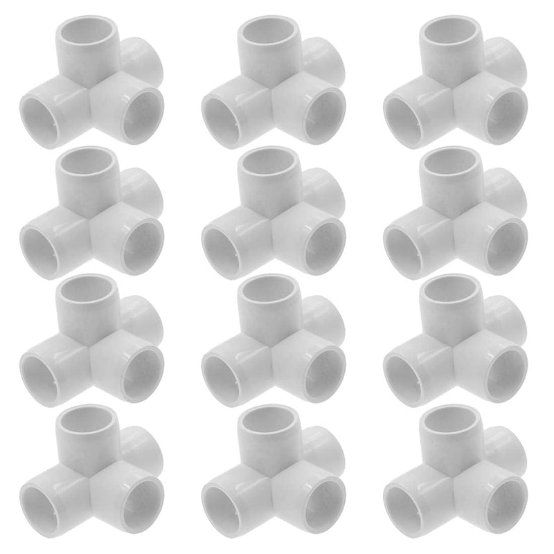 [Australia - AusPower] - Zorfeter 4 Way 1/2 Inch Tee PVC Fitting Elbow PVC Corner Fitting Build Heavy Duty PVC Furniture Grade for 1/2 Inch PVC Pipe, Pack of 12 1/2" - 12pcs 
