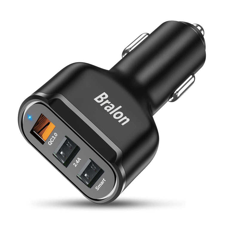 [Australia - AusPower] - USB Car Charger,Bralon 42W(18W Quick Charge 3.0 & 24W/4.8A Dual USB-A) Fast Car Charger Compatible with Phone 12 Pro(Max)/12/12 Mini/11 Pro Max/XS/Xr/X/8 7 Plus,G.alaxy S10 S9 S8 S7,Pad&More 