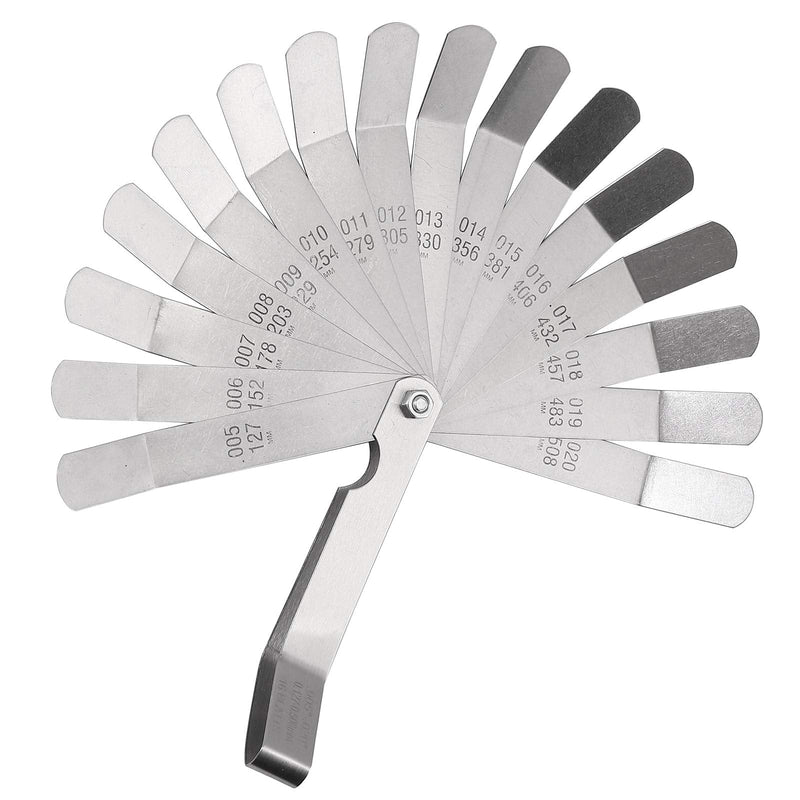 [Australia - AusPower] - CAMWAY Bent Feeler Gauge 16 Blade Feeler Gauge Imperial/Metric 45º Blades Offset Stainless Steel Feeler Gauge Measuring Tools for Measuring Gap 