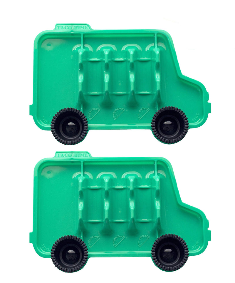 [Australia - AusPower] - Evriholder Taco Truck Plate 2 Pack, Fun Shape for Tacos, Great for Parties, Whole Taco Meal for Kids and Adults, Green, Includes 2 Plates and 4 Salsa Cups, one size (1987A2P6-AMZ) 