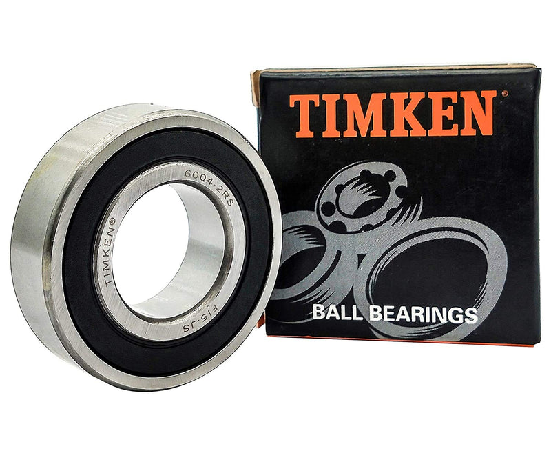 [Australia - AusPower] - TIMKEN 6004-2RS 2 Pcs Double Rubber Seal Bearings 20x42x12mm, Pre-Lubricated and Stable Performance and Cost Effective, Deep Groove Ball Bearings. 