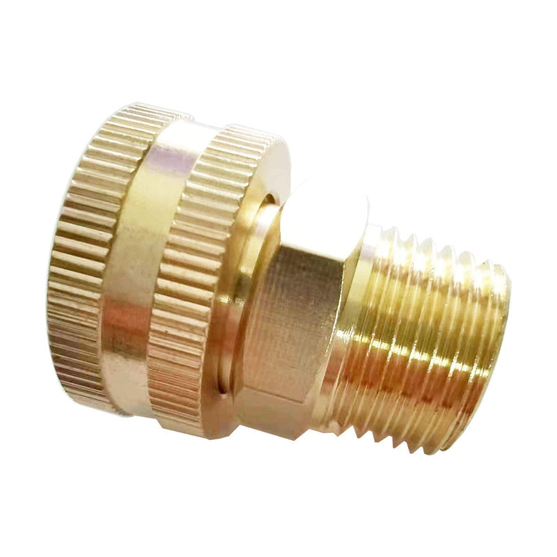 [Australia - AusPower] - YOUHO Brass Swivel 3/4” GHT Female x 1/2” NPT Male Connector, GHT to NPT Adapter Brass Fitting, Garden Hose Adapter, Garden Hose to Pipe Fittings Connect, Garden Pipe Joint Extension Repair Fitting 1/2NPT(M) to 3/4 GHT(F)1pcs 